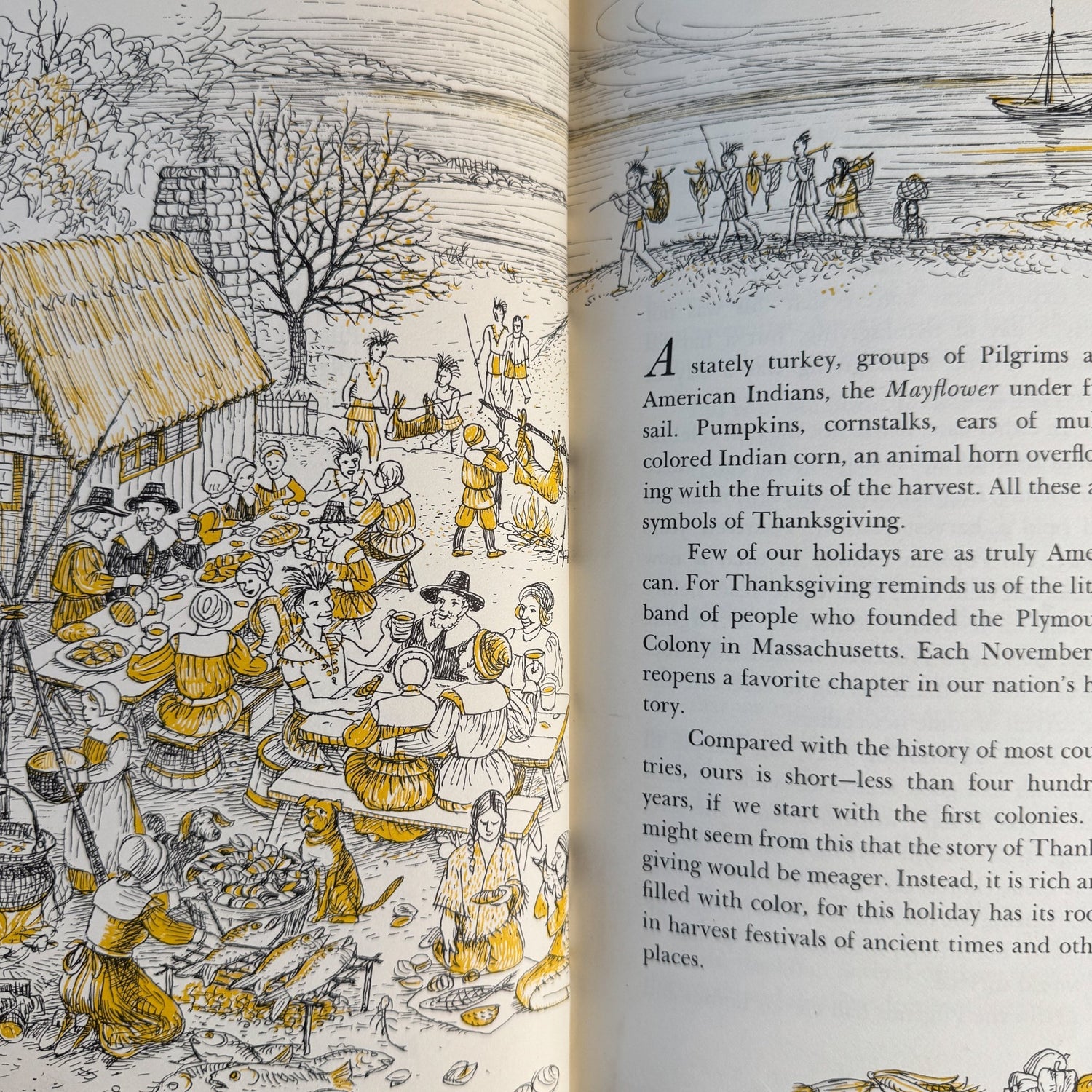 Turkeys, Pilgrims, and Indian Corn: The Story of the Thanksgiving Symbols, Edna Barth, 1975 - Pretty Old Books