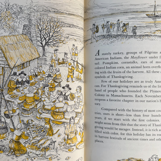 Turkeys, Pilgrims, and Indian Corn: The Story of the Thanksgiving Symbols, Edna Barth, 1975 - Pretty Old Books