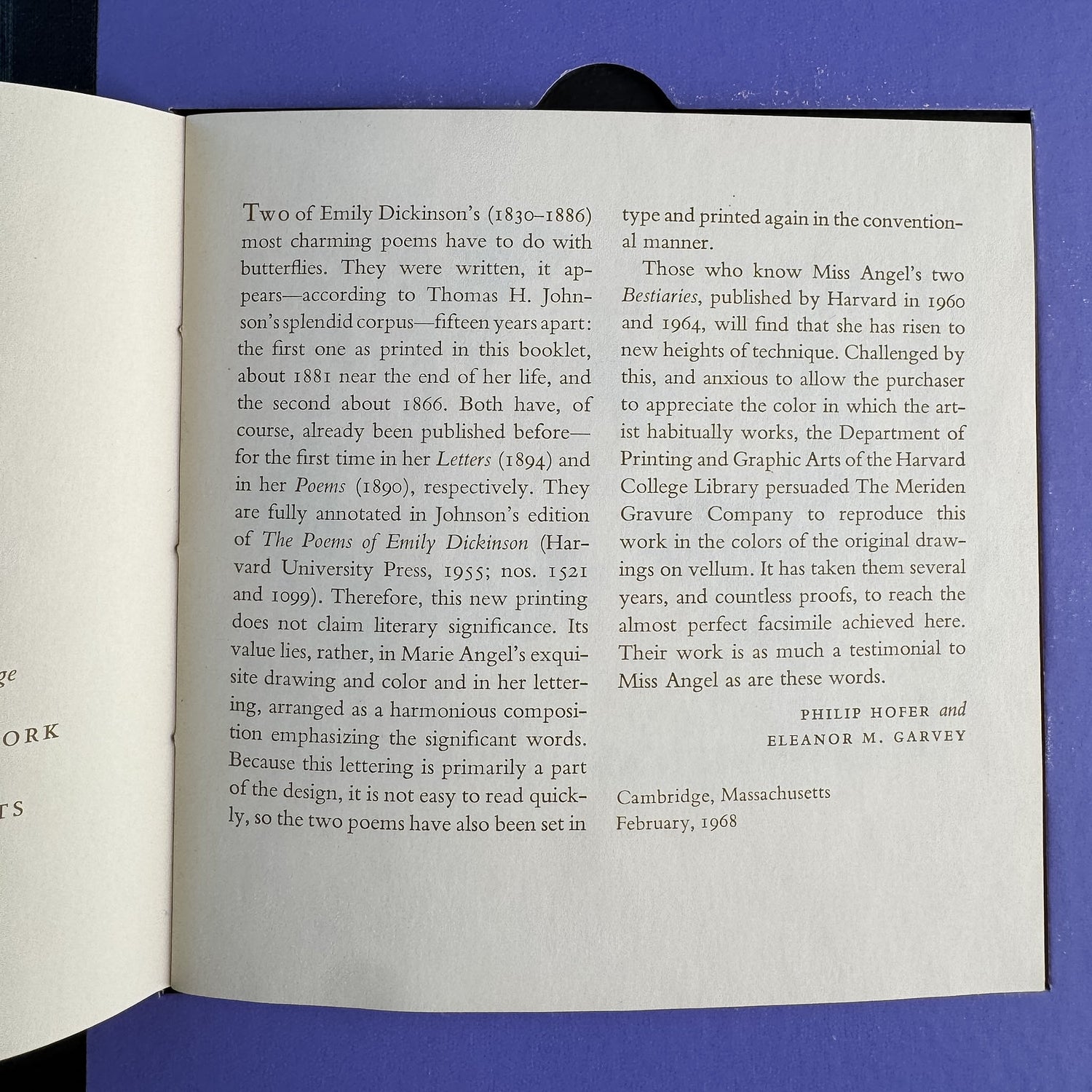 Two Poems, Emily Dickinson, 1968, Miniature Illustrated Edition - Pretty Old Books