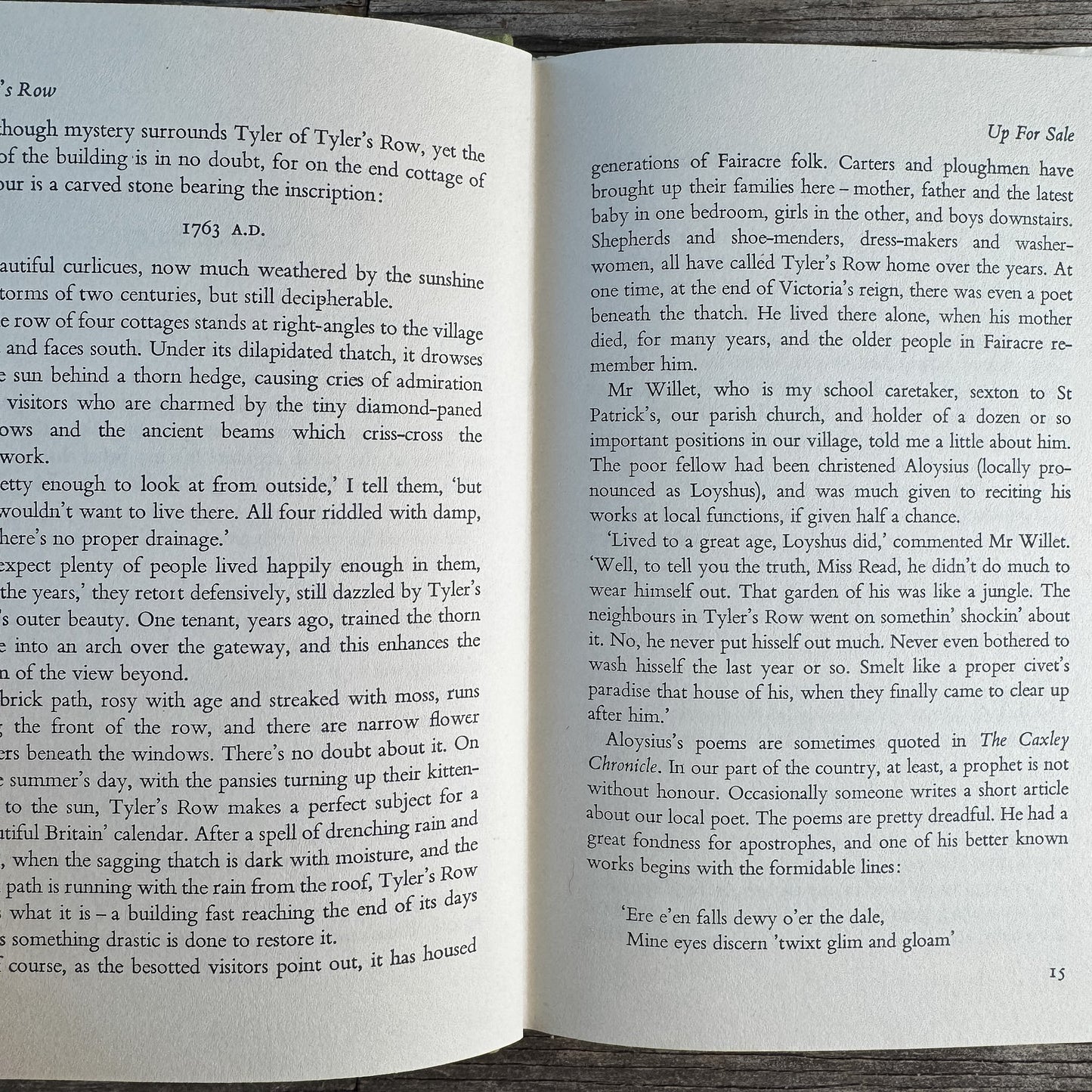 Tyler's Row, Miss Read, 1974 - Pretty Old Books