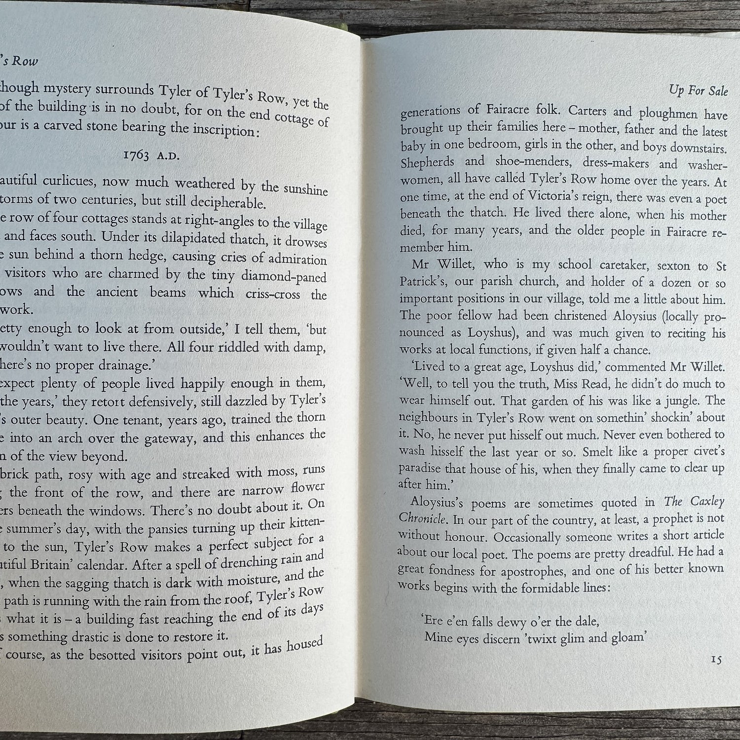 Tyler's Row, Miss Read, 1974 - Pretty Old Books