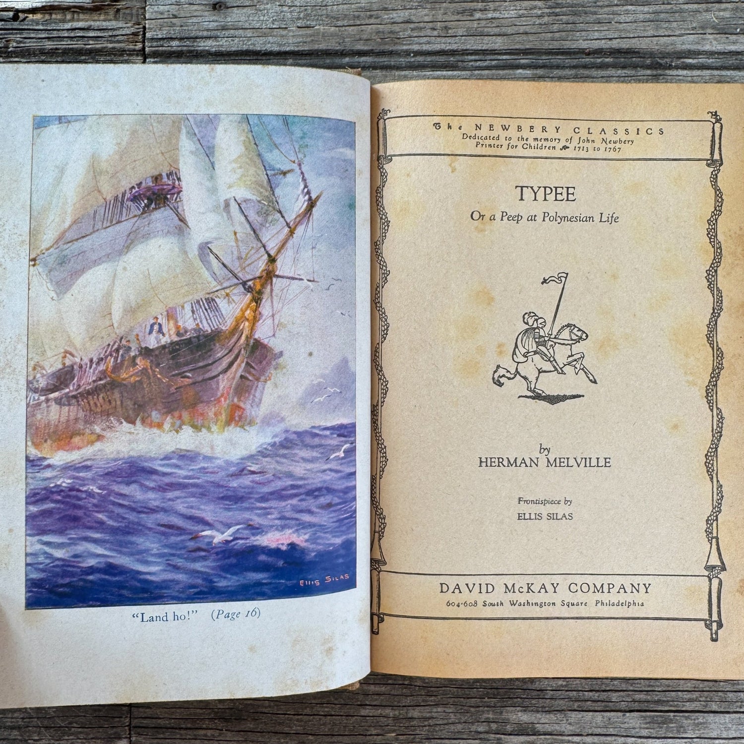 Typee, Or a Peep at Polynesian Life, Herman Melville, Newbery Classics Edition - Pretty Old Books