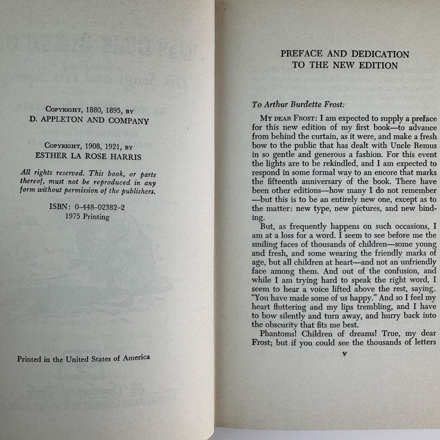 Uncle Remus: His Songs and His Sayings, Joel Chandler Harris, Thrushwood Book, 1975 - Pretty Old Books