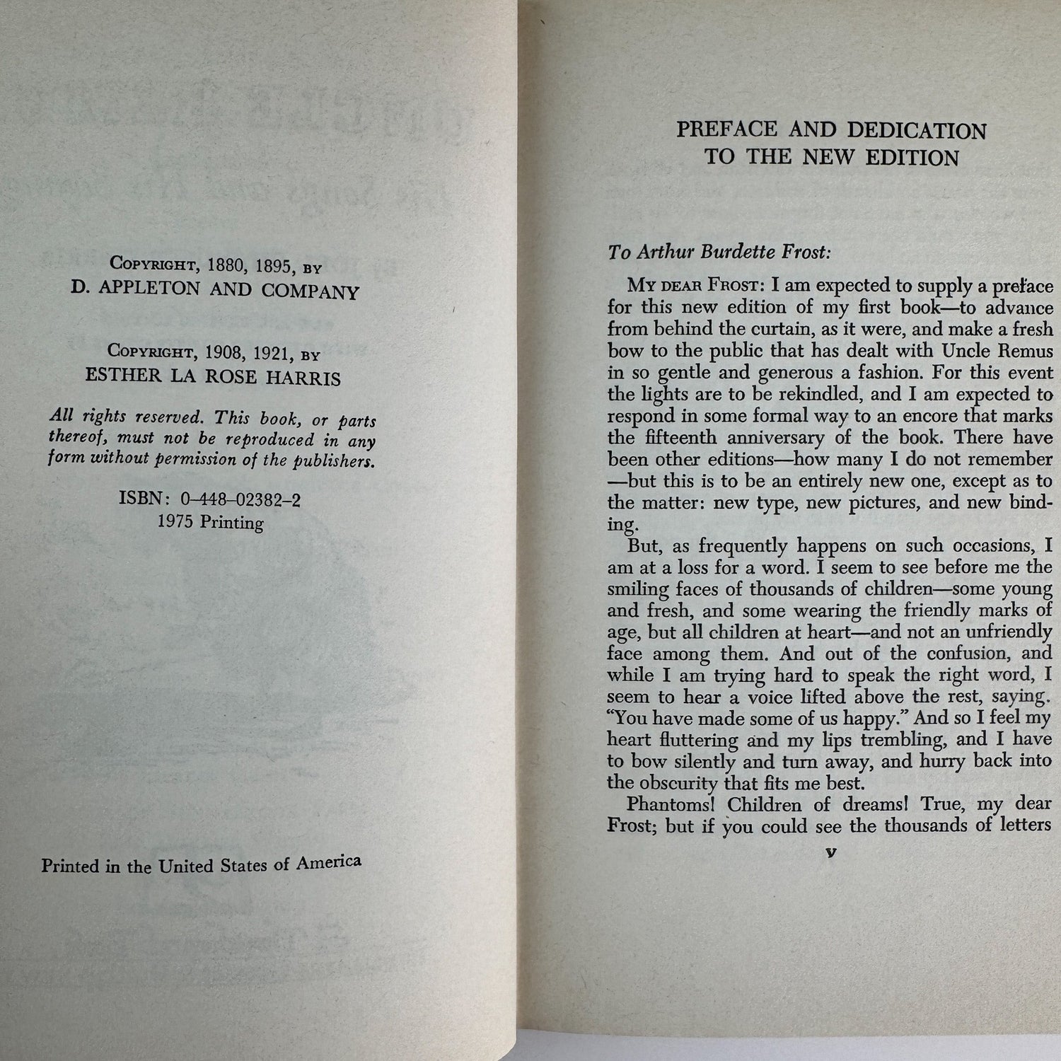 Uncle Remus: His Songs and His Sayings, Joel Chandler Harris, Thrushwood Book, 1975 - Pretty Old Books