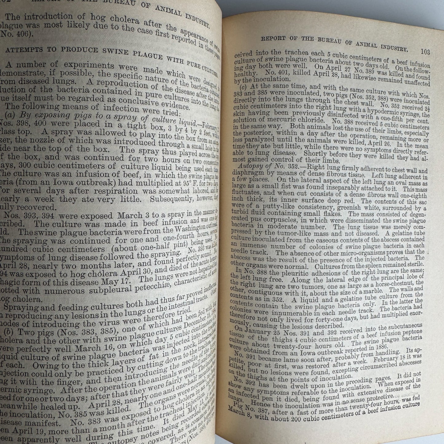 U.S. Department of Agriculture Bureau of Animal Industry Reports, 1887–1888, 1889 Hardcover - Pretty Old Books