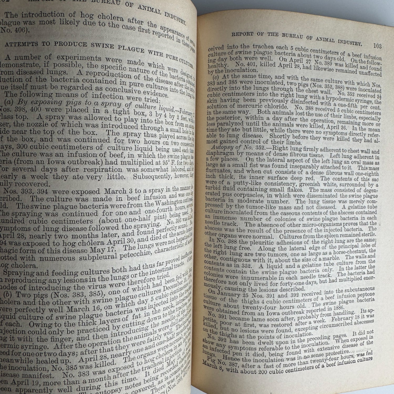 U.S. Department of Agriculture Bureau of Animal Industry Reports, 1887–1888, 1889 Hardcover - Pretty Old Books