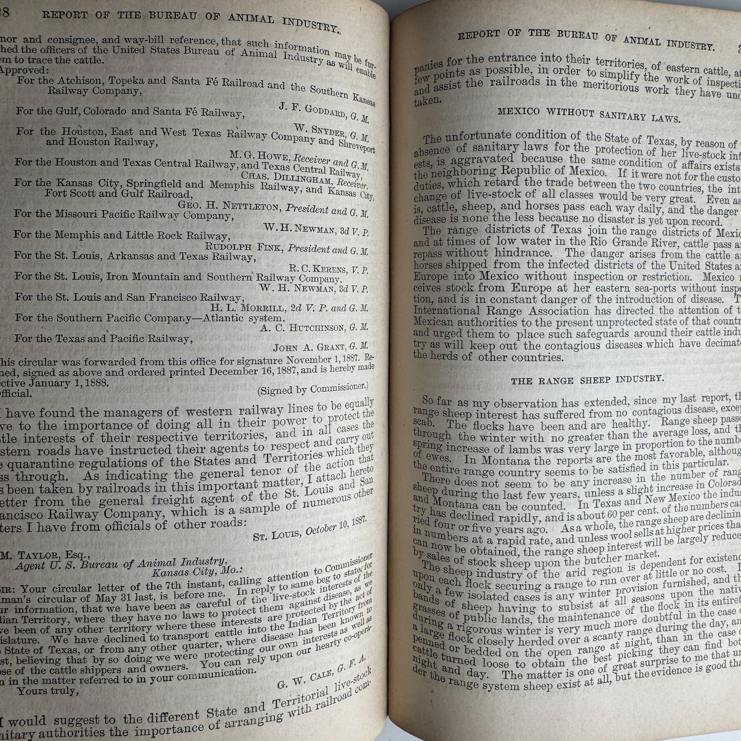 U.S. Department of Agriculture Bureau of Animal Industry Reports, 1887–1888, 1889 Hardcover - Pretty Old Books