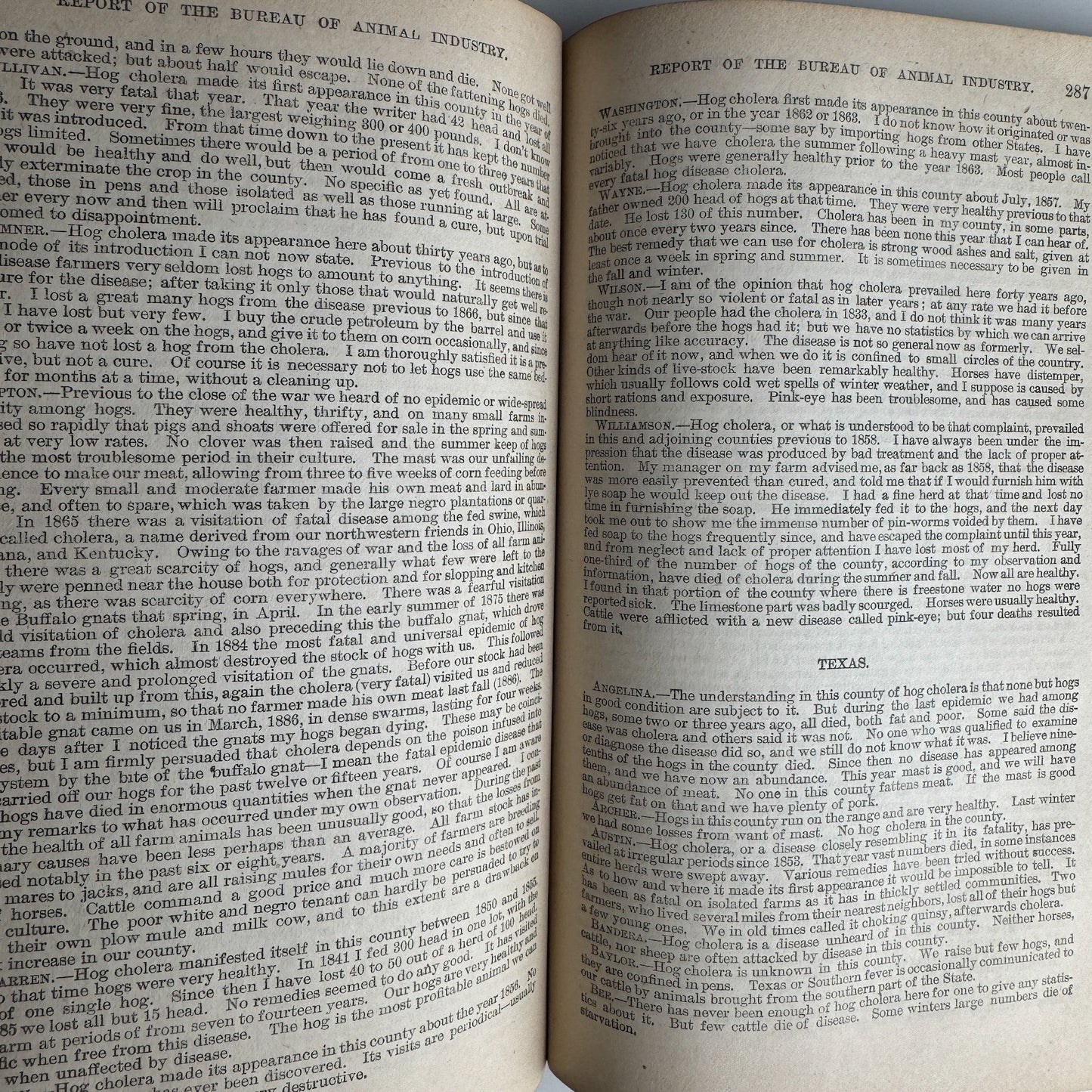 U.S. Department of Agriculture Bureau of Animal Industry Reports, 1887–1888, 1889 Hardcover - Pretty Old Books