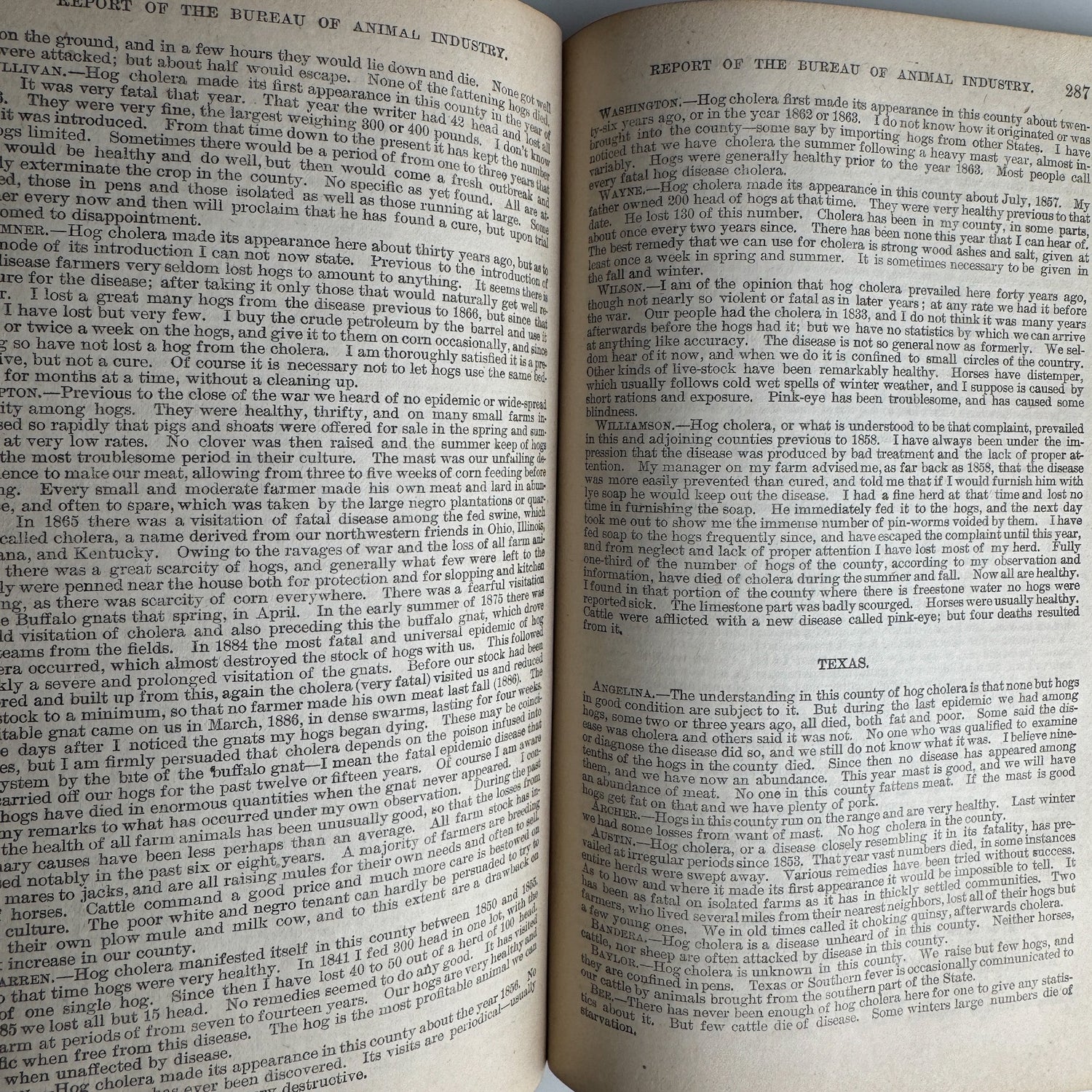 U.S. Department of Agriculture Bureau of Animal Industry Reports, 1887–1888, 1889 Hardcover - Pretty Old Books