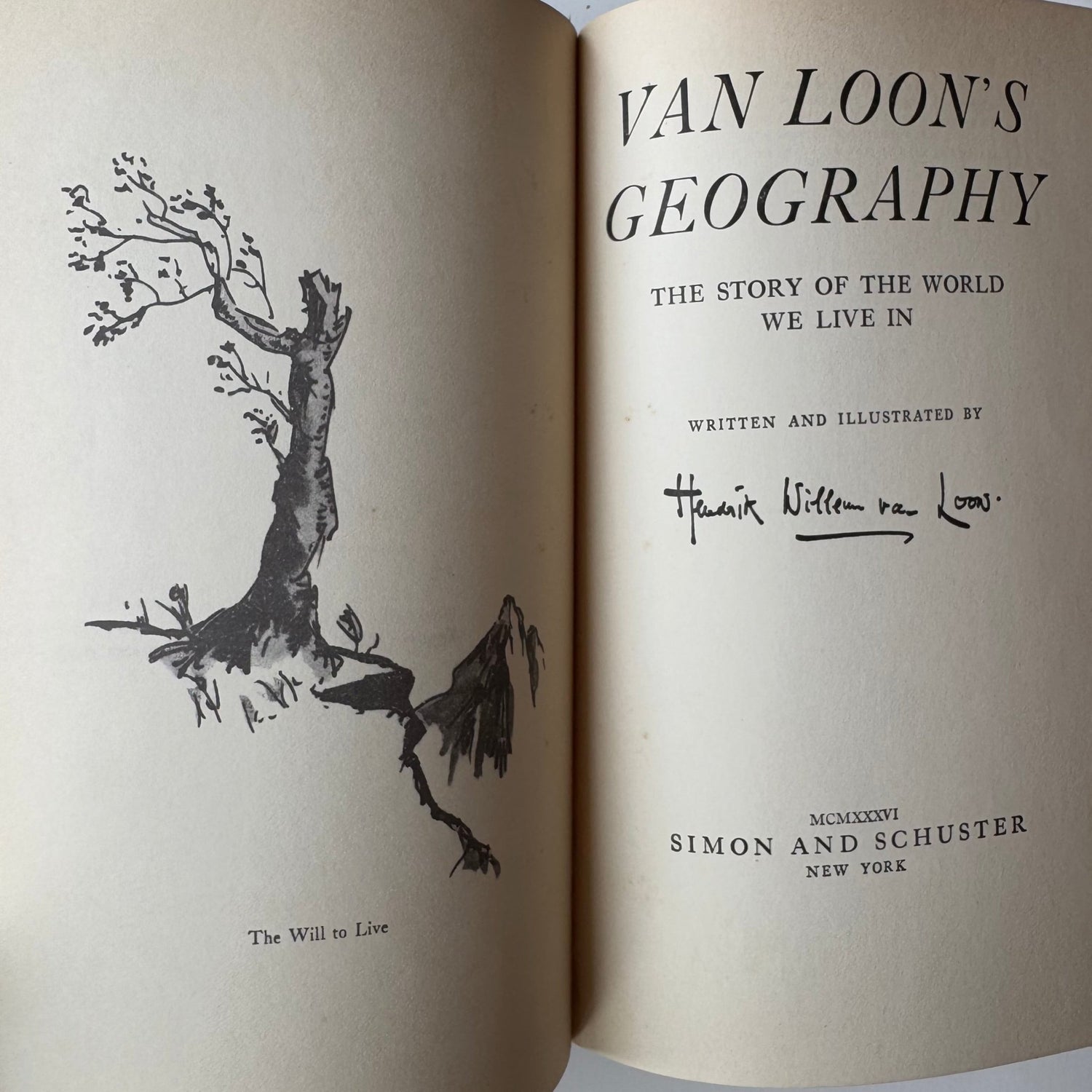 Van Loon's Geography, 1936, 13th Printing, Hardcover Illustrated - Pretty Old Books