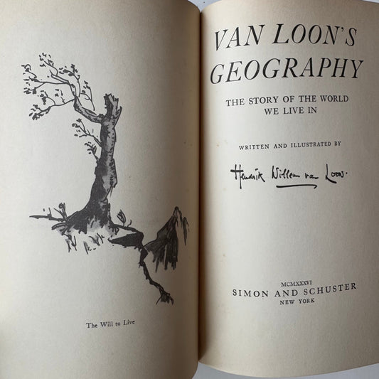 Van Loon's Geography, 1936, 13th Printing, Hardcover Illustrated - Pretty Old Books