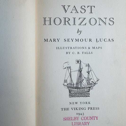 Vast Horizons, Mary Seymour Lucas, 1934 - Pretty Old Books