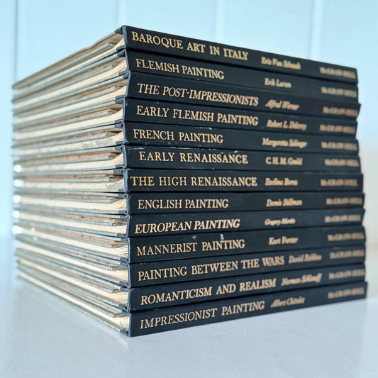 Vintage Black and Gold Art Books, Color Slide Program of the World's Art, 1965 - Pretty Old Books