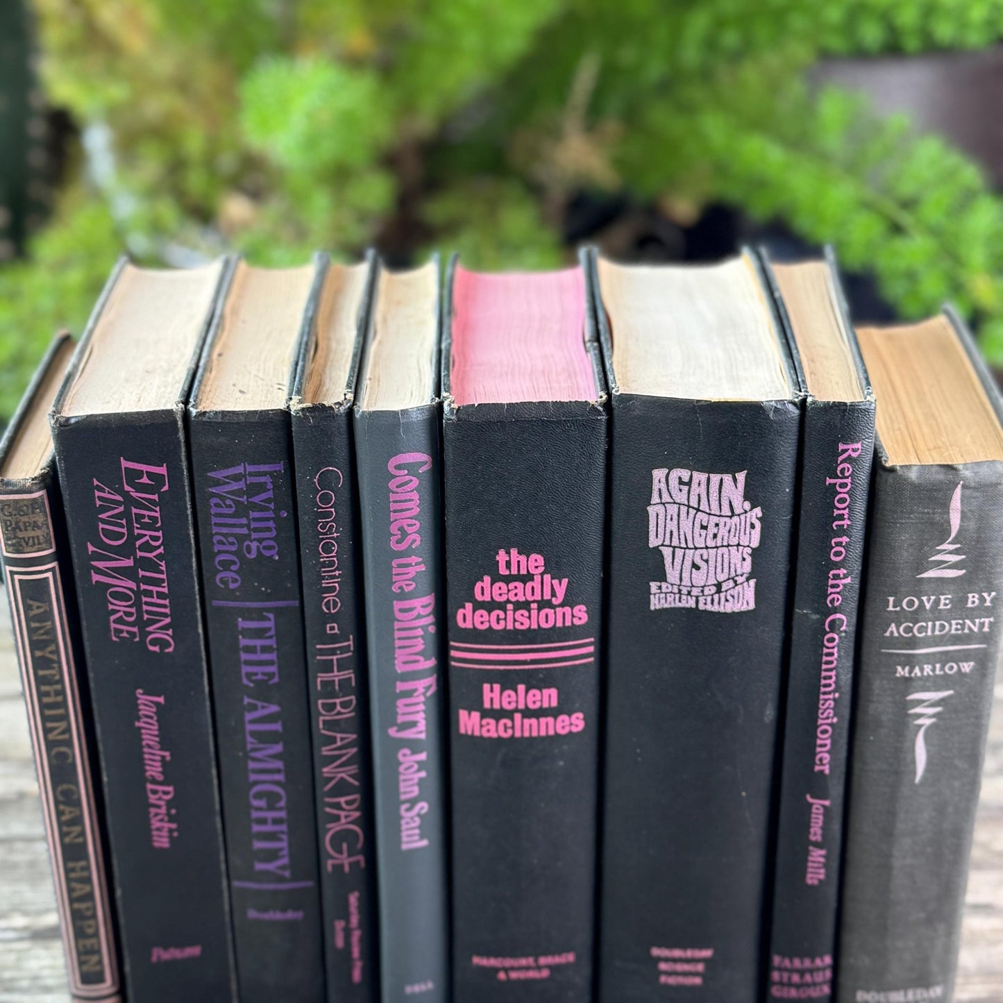 Vintage Black and Purple Book Bundle for Shelf Styling - Pretty Old Books