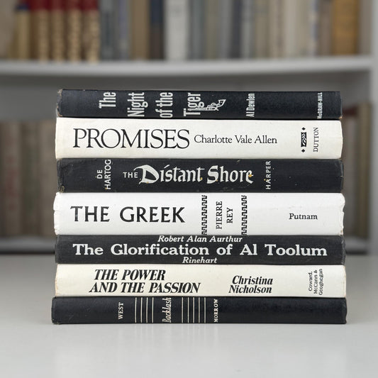 Vintage Black and White Book Set, Bookshelf Decor, Aesthetic Books for Bookshelf Decor - Pretty Old Books