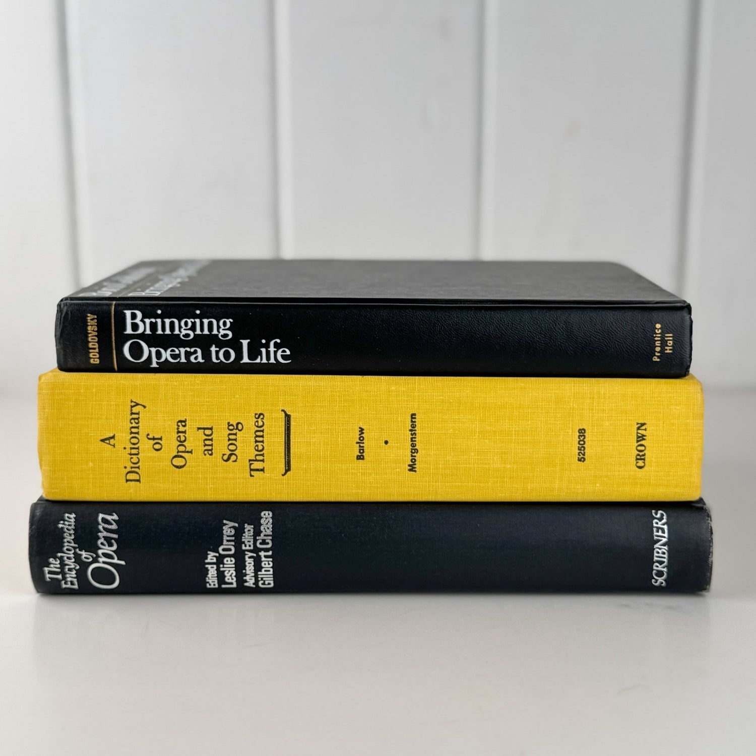 Vintage Black and Yellow Opera Book for Shelf Styling, Music Books - Pretty Old Books