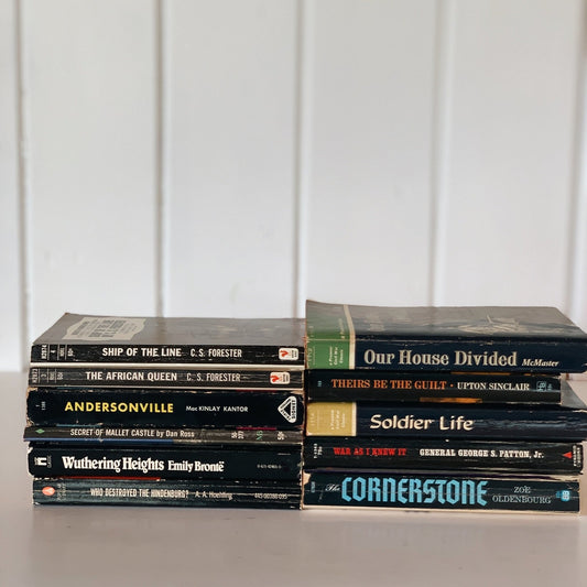 Vintage Black Paperback Books, Classic Literature, Instant Library, Black Books for Decor - Pretty Old Books
