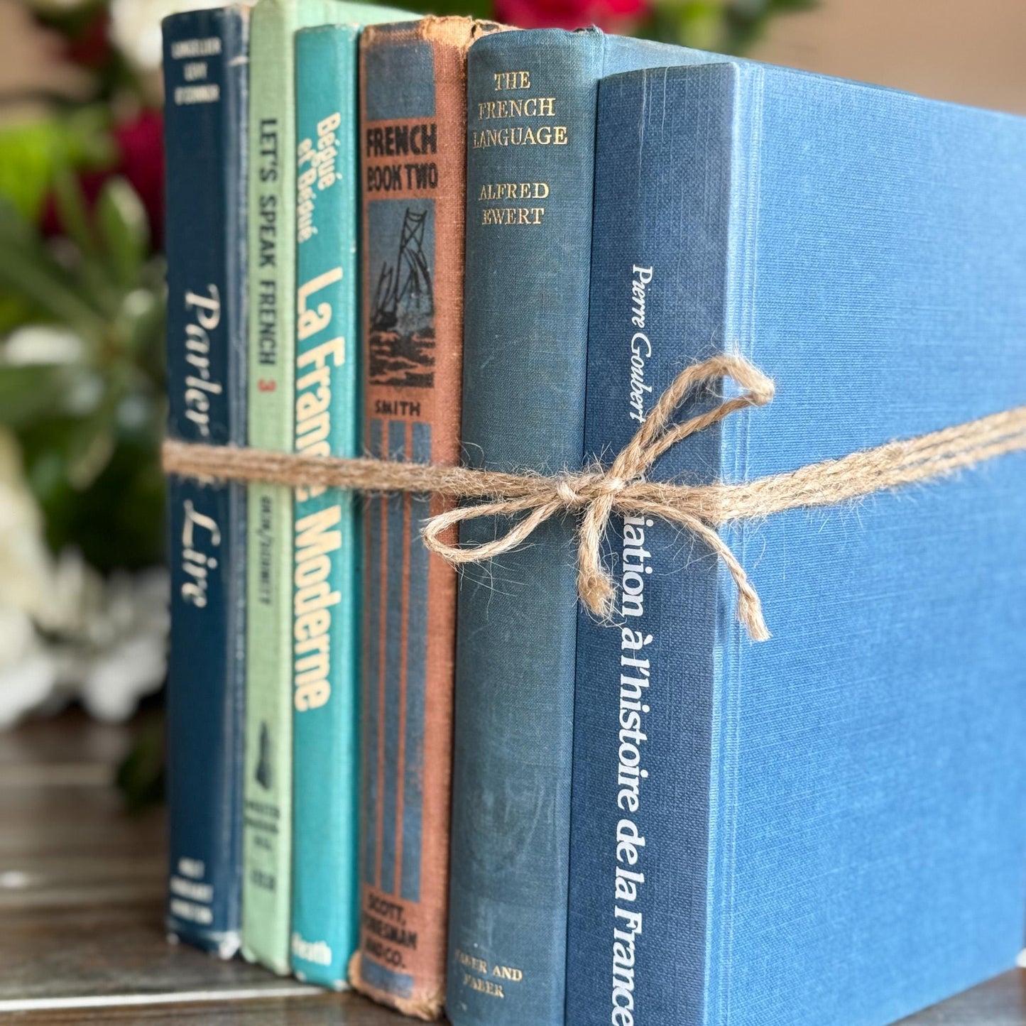 Vintage Blue and Green French Language School Book Bundle - Pretty Old Books