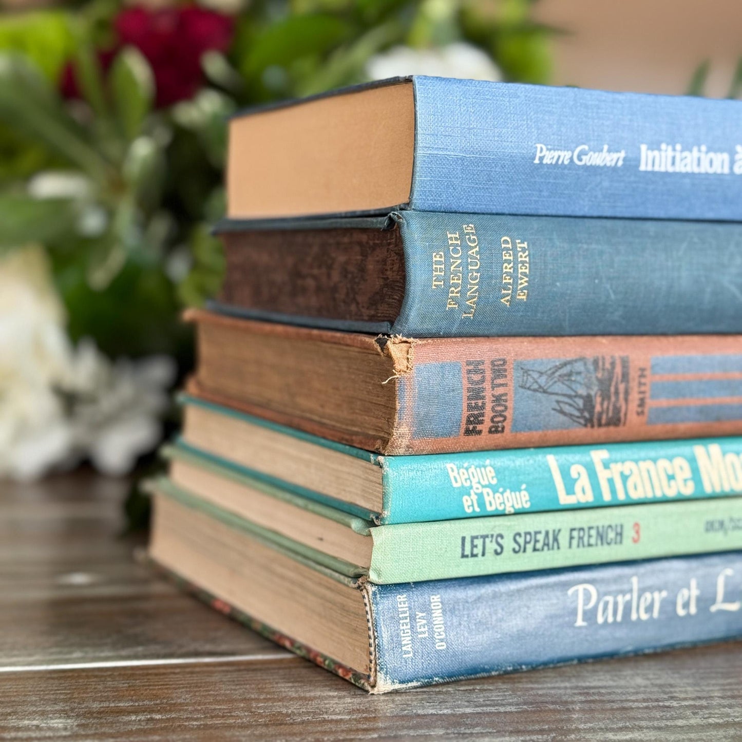 Vintage Blue and Green French Language School Book Bundle - Pretty Old Books
