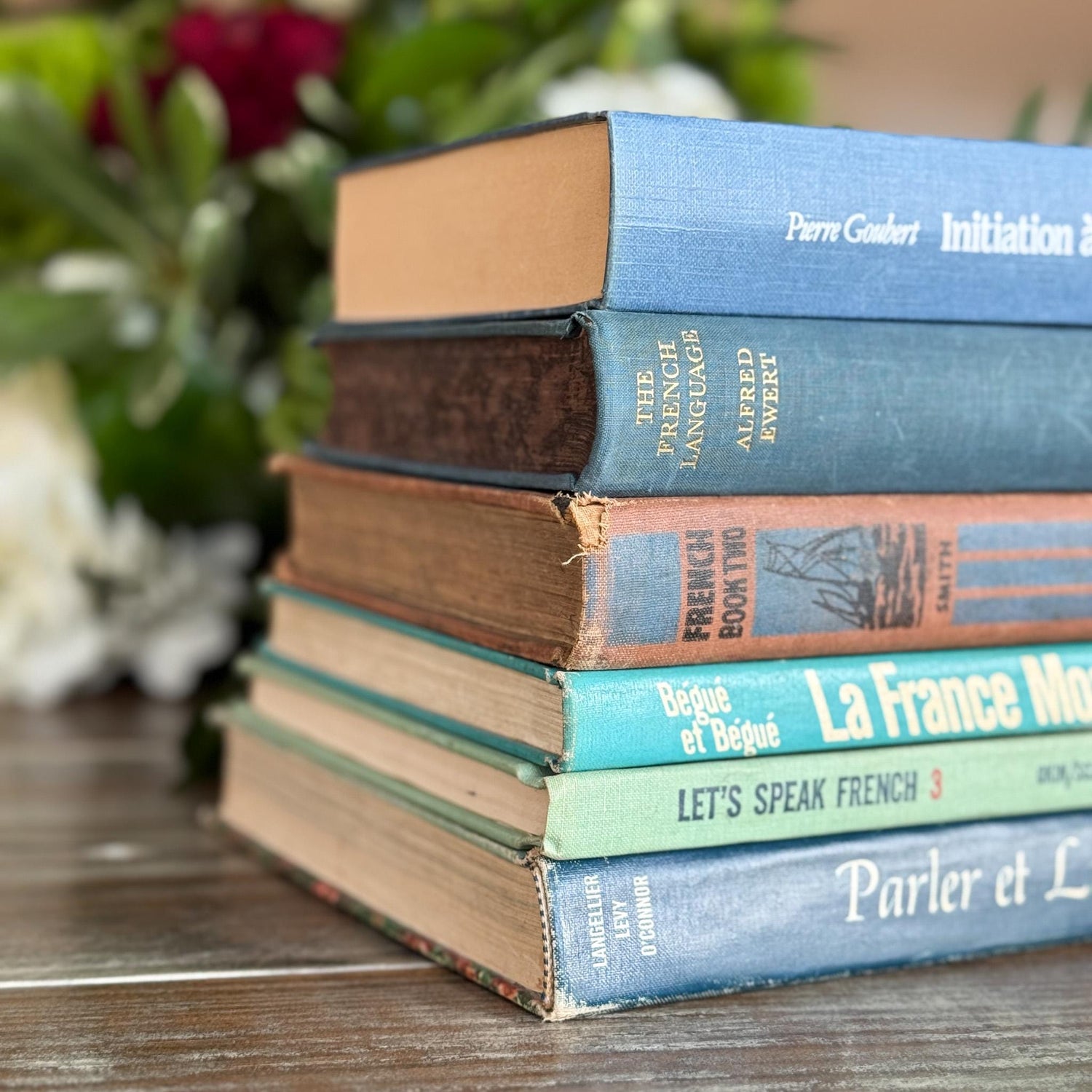 Vintage Blue and Green French Language School Book Bundle - Pretty Old Books