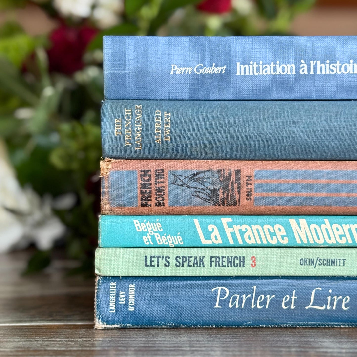 Vintage Blue and Green French Language School Book Bundle - Pretty Old Books