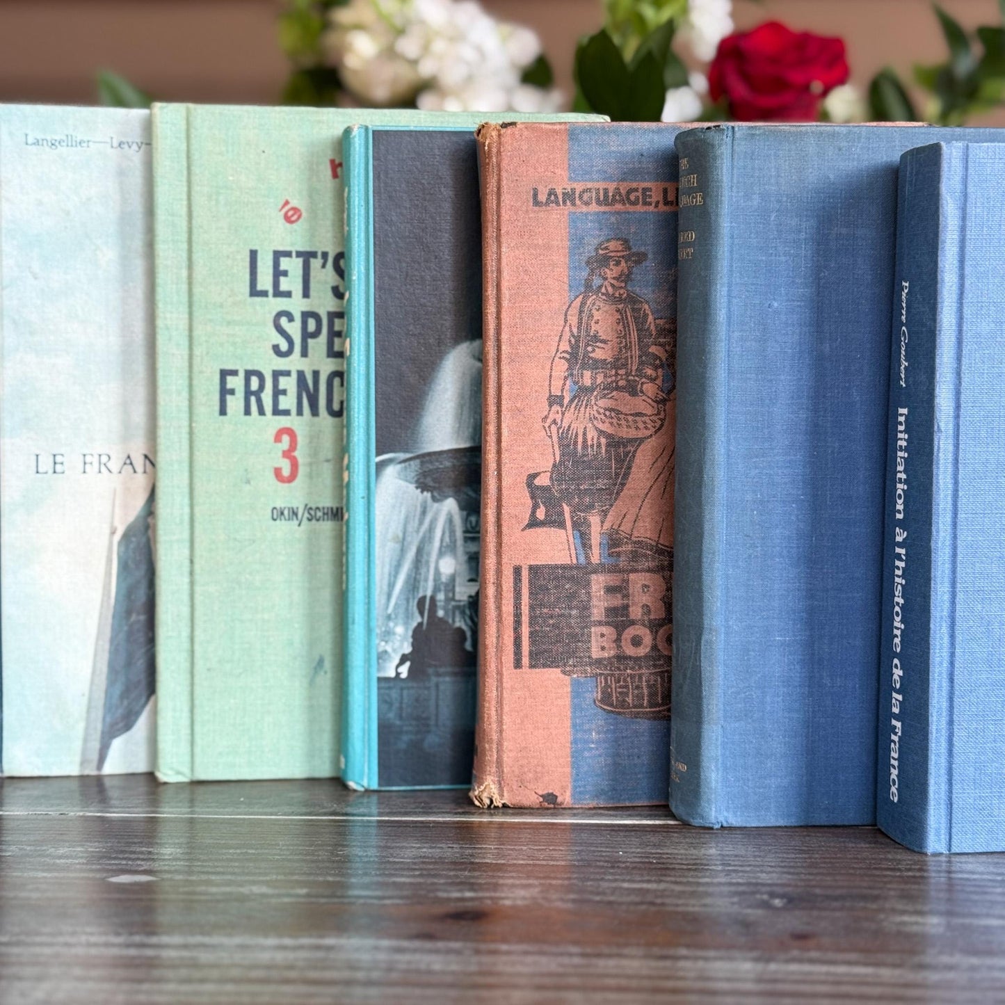Vintage Blue and Green French Language School Book Bundle - Pretty Old Books