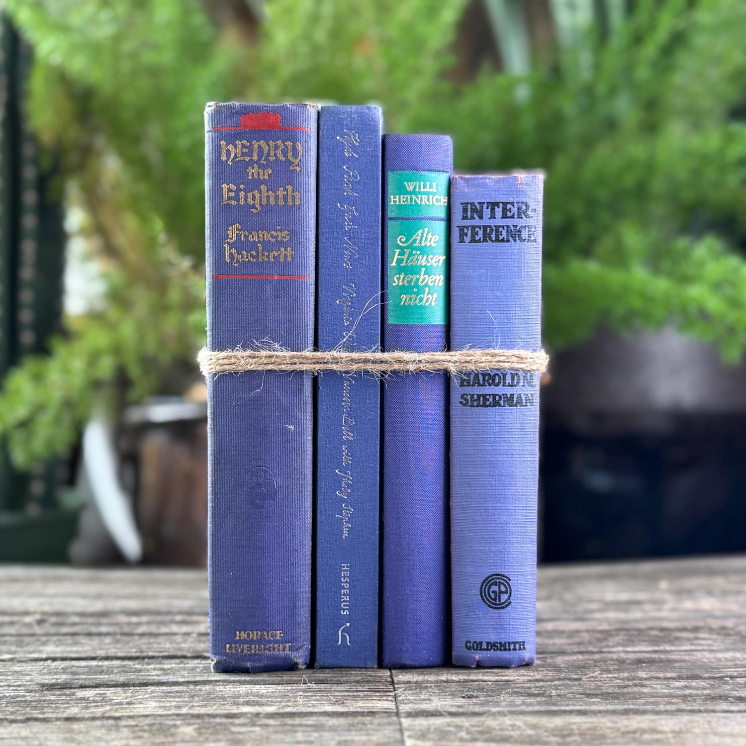 Vintage Bold Purple Book Bundle for Shelf Styling - Pretty Old Books