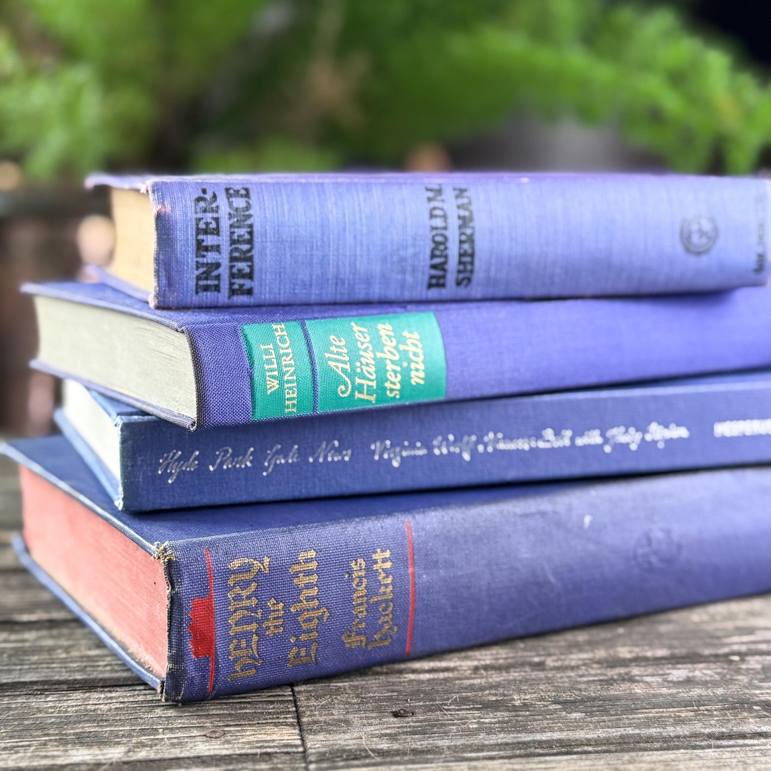 Vintage Bold Purple Book Bundle for Shelf Styling - Pretty Old Books