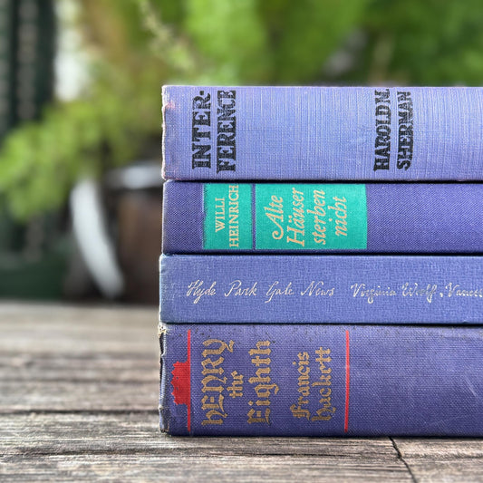 Vintage Bold Purple Book Bundle for Shelf Styling - Pretty Old Books