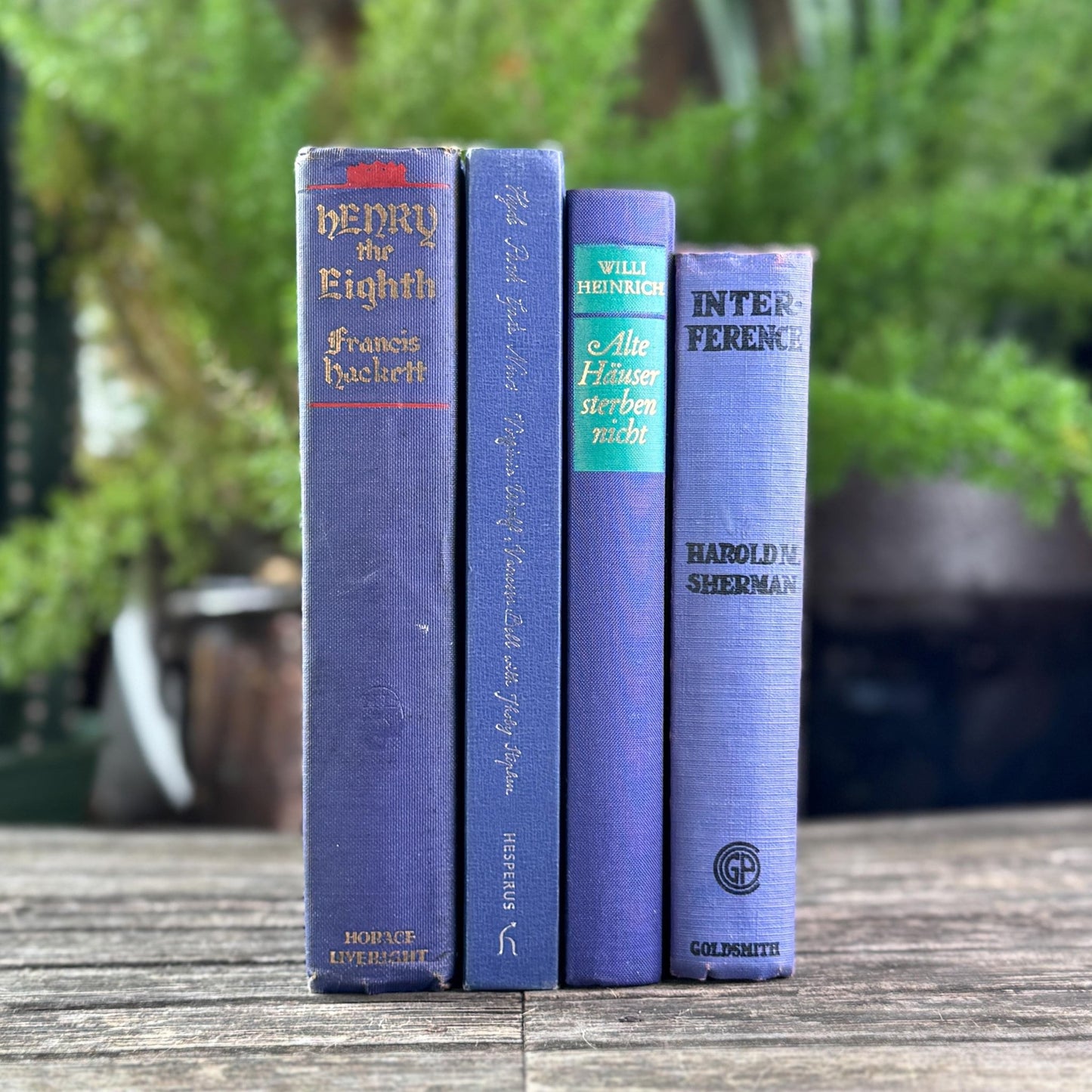 Vintage Bold Purple Book Bundle for Shelf Styling - Pretty Old Books