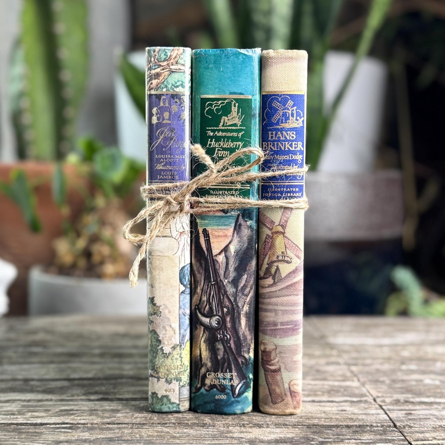 Vintage Children's Illustrated Junior Library Books, Purple Blue Beige - Pretty Old Books