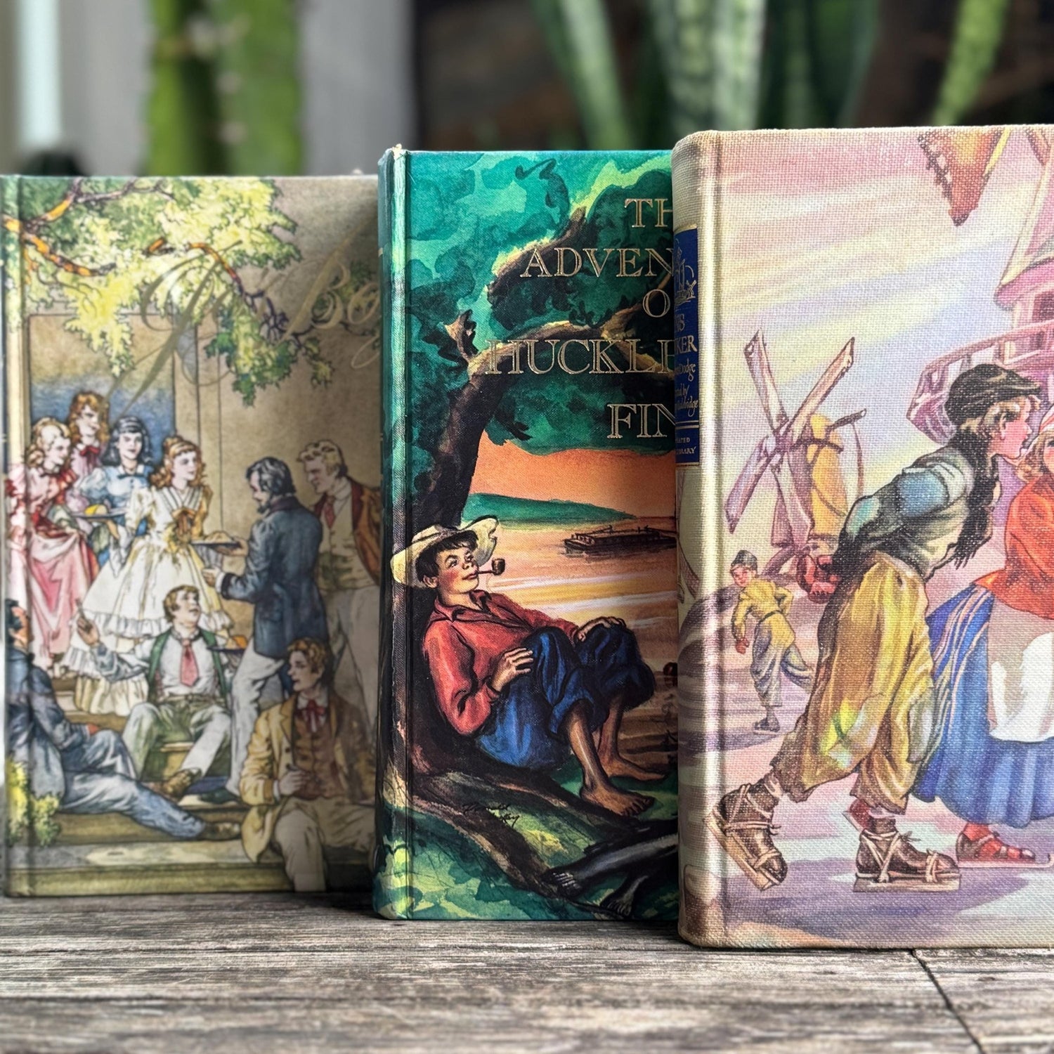 Vintage Children's Illustrated Junior Library Books, Purple Blue Beige - Pretty Old Books