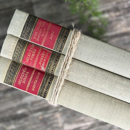 Vintage Classics Club Books, Montaigne, Robert Browning, Dana - Pretty Old Books