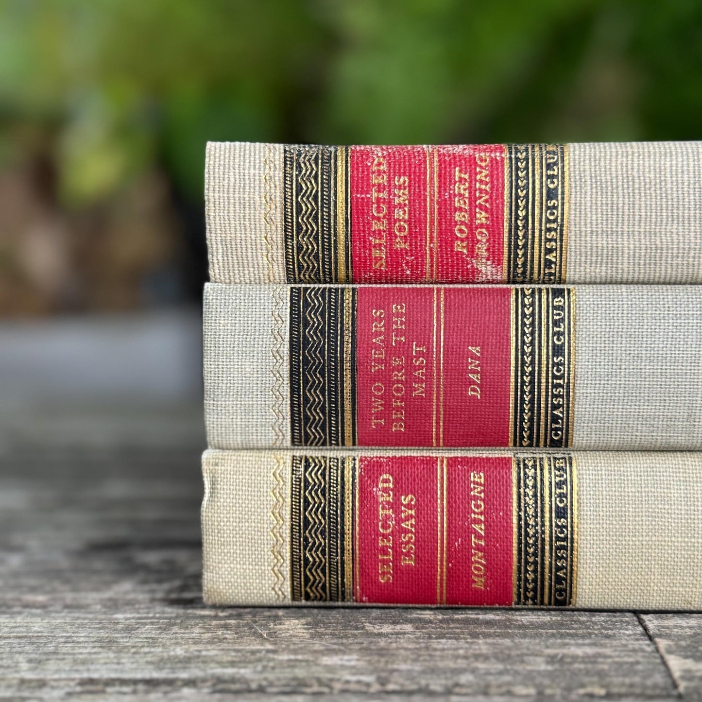 Vintage Classics Club Books, Montaigne, Robert Browning, Dana - Pretty Old Books