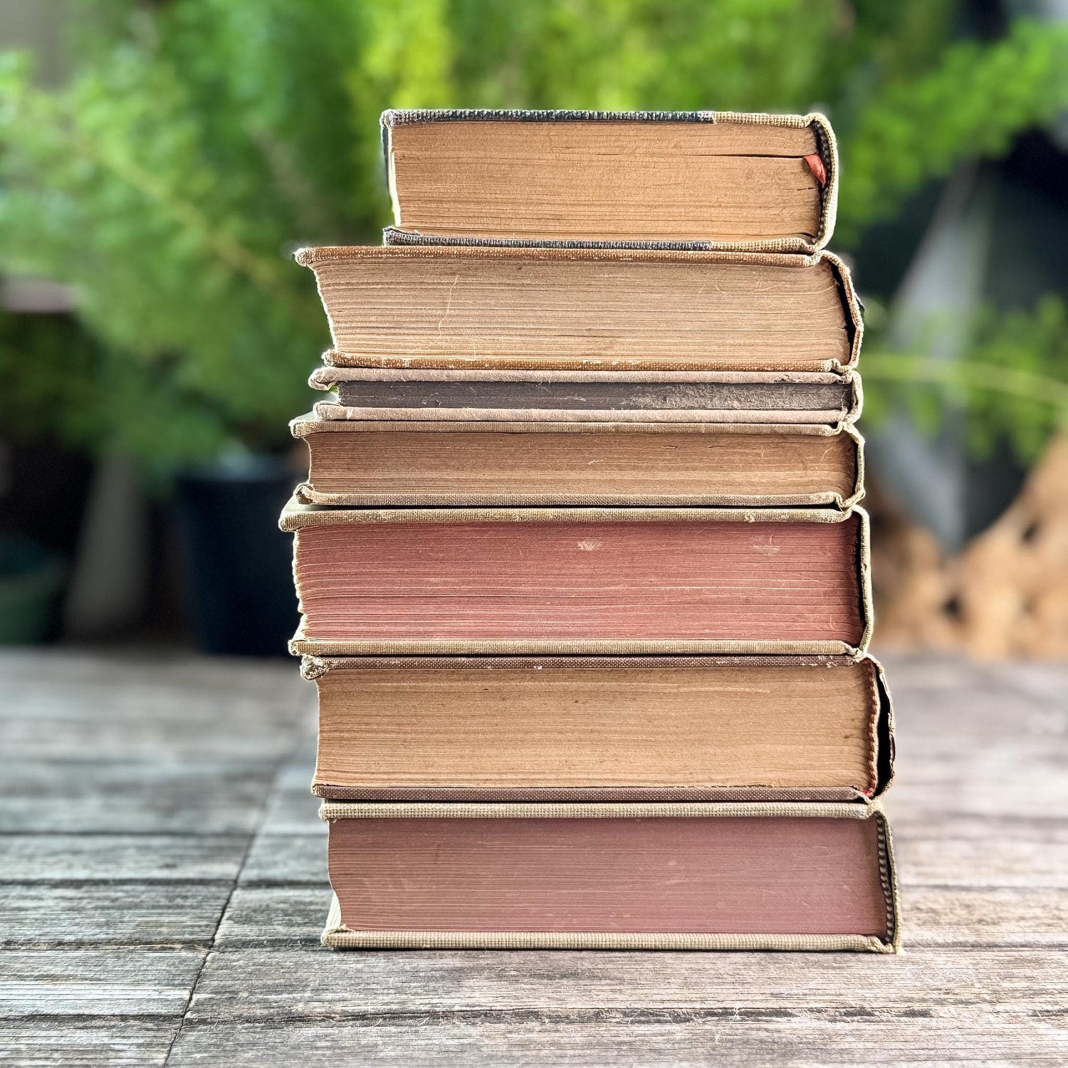 Vintage Copper, Tan, Brown, and Red Books for Decor - Pretty Old Books