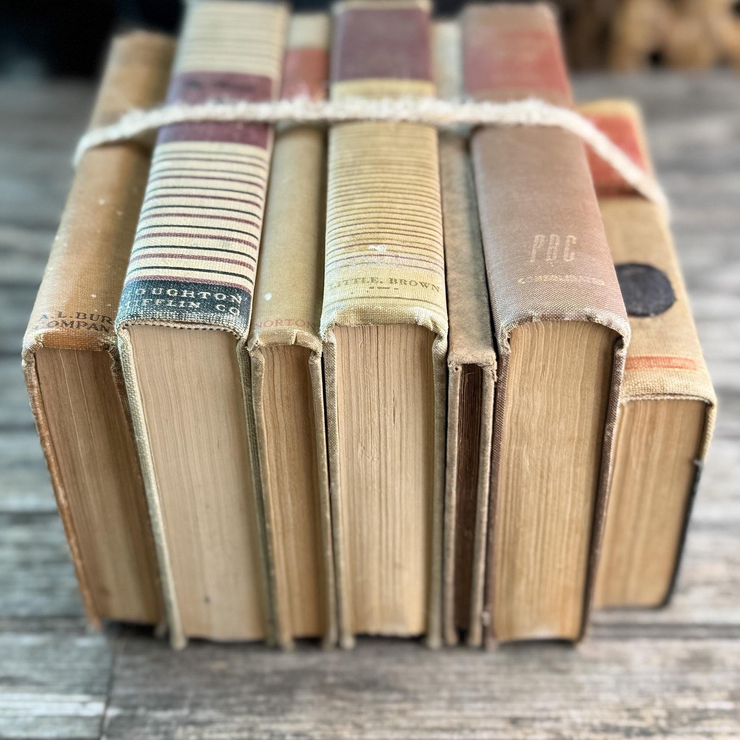 Vintage Copper, Tan, Brown, and Red Books for Decor - Pretty Old Books