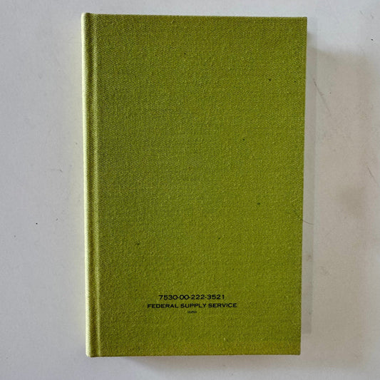 Vintage Federal Supply Service Note Book, 8 x 5.25 Inches, Lined Pages - Pretty Old Books