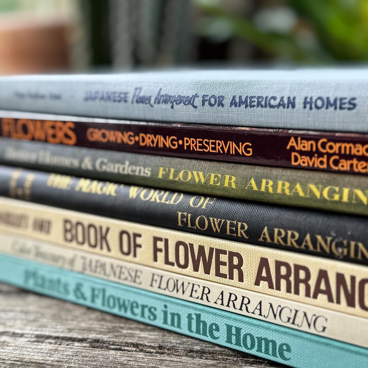 Vintage Flower Arranging Coffee Table Book Bundle for Shelf Styling - Pretty Old Books