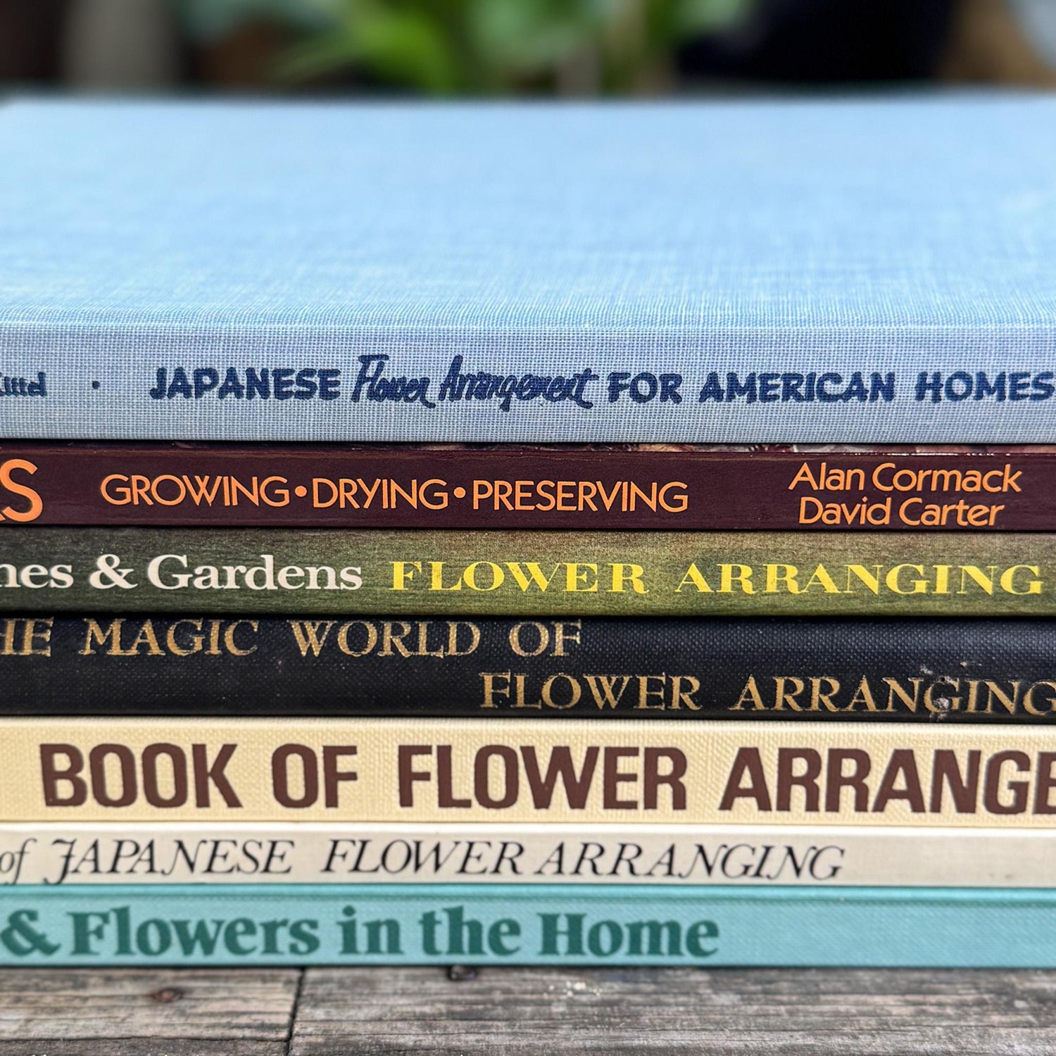 Vintage Flower Arranging Coffee Table Book Bundle for Shelf Styling - Pretty Old Books