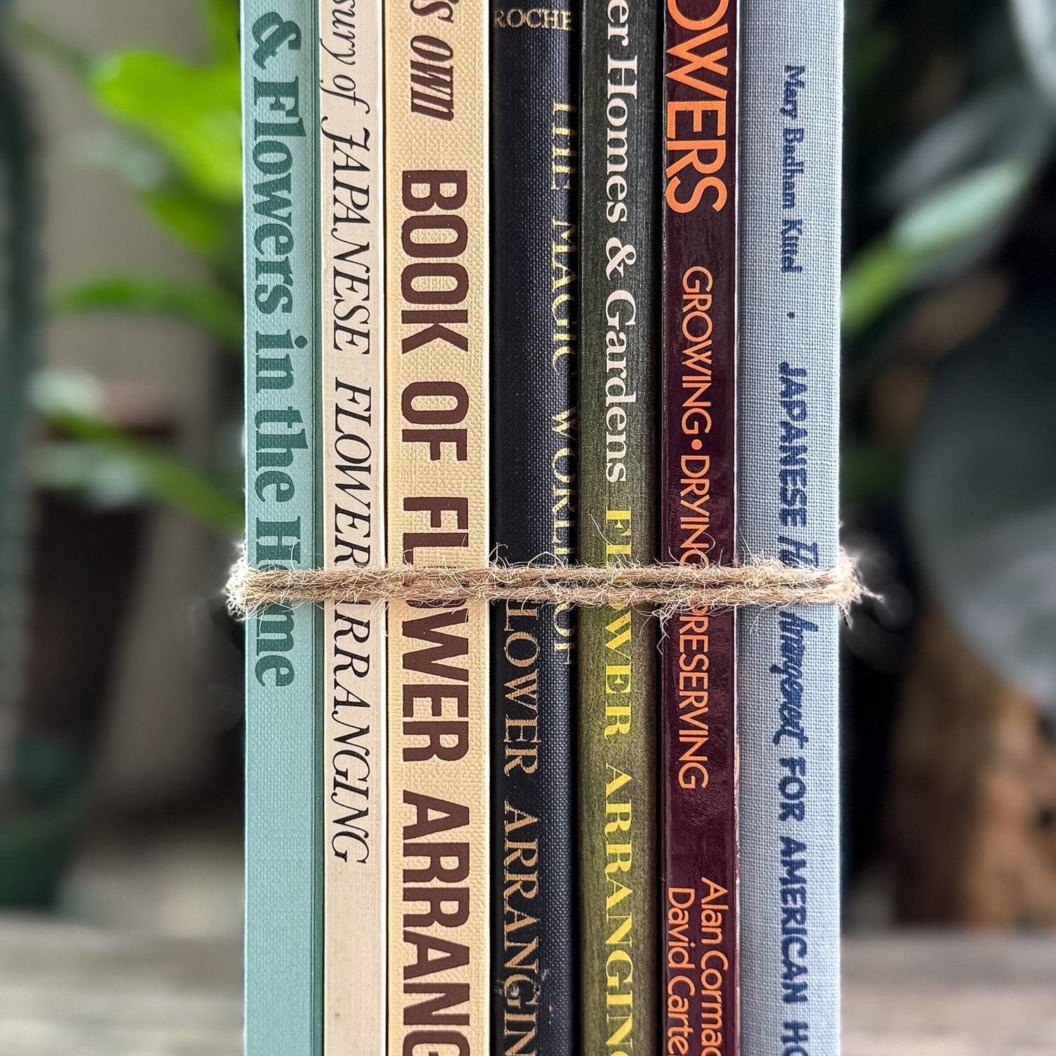 Vintage Flower Arranging Coffee Table Book Bundle for Shelf Styling - Pretty Old Books