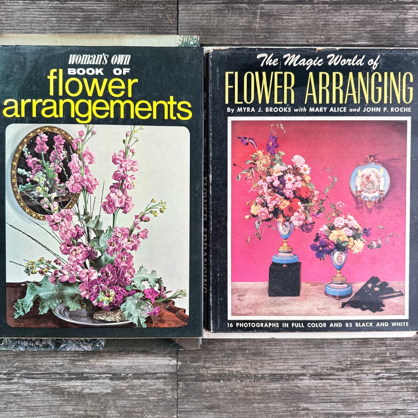 Vintage Flower Arranging Coffee Table Book Bundle for Shelf Styling - Pretty Old Books