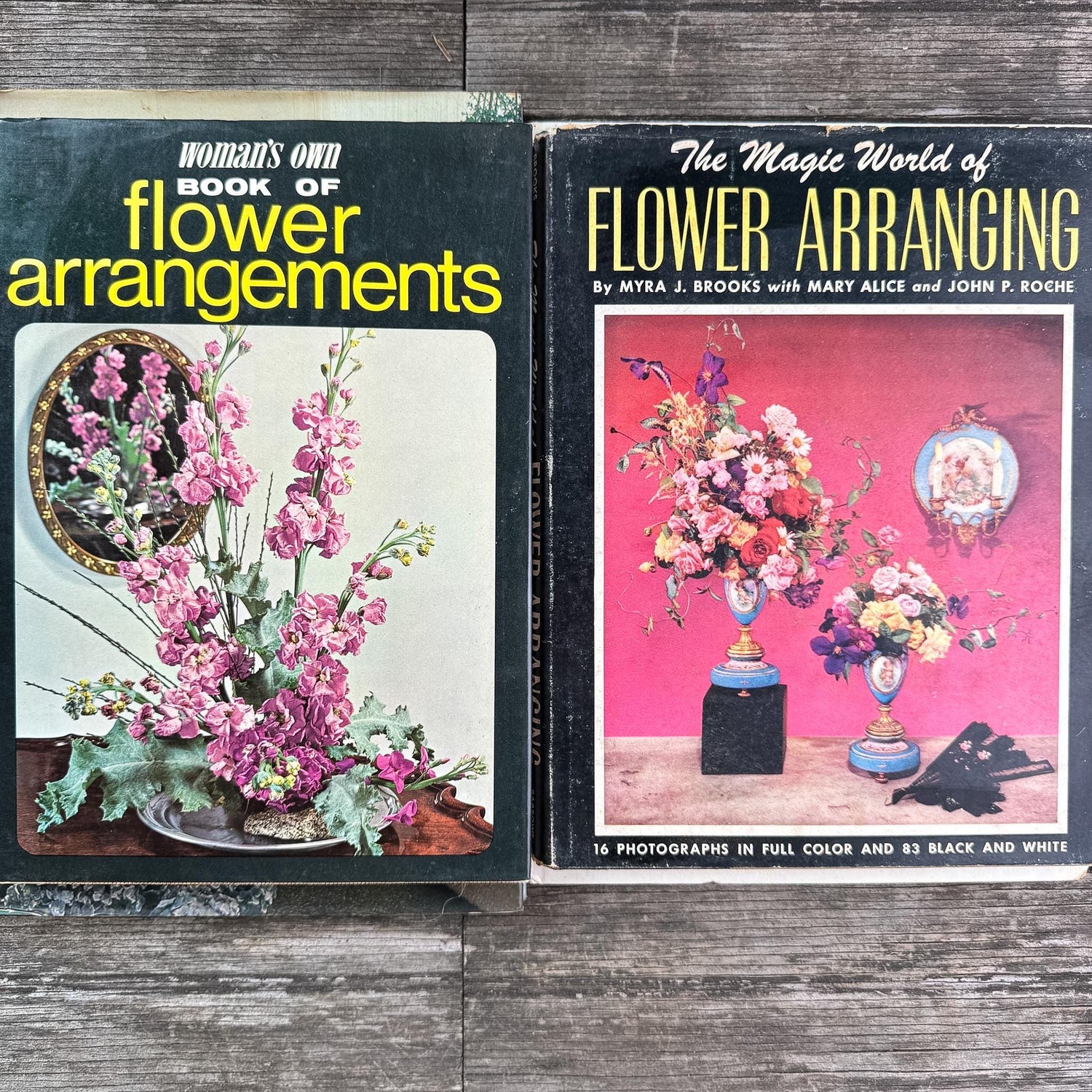 Vintage Flower Arranging Coffee Table Book Bundle for Shelf Styling - Pretty Old Books