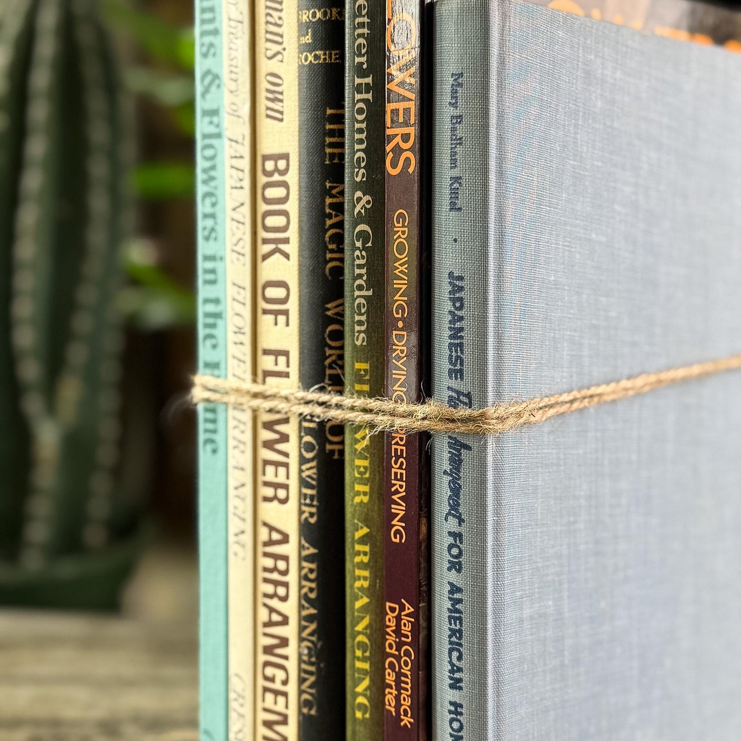 Vintage Flower Arranging Coffee Table Book Bundle for Shelf Styling - Pretty Old Books