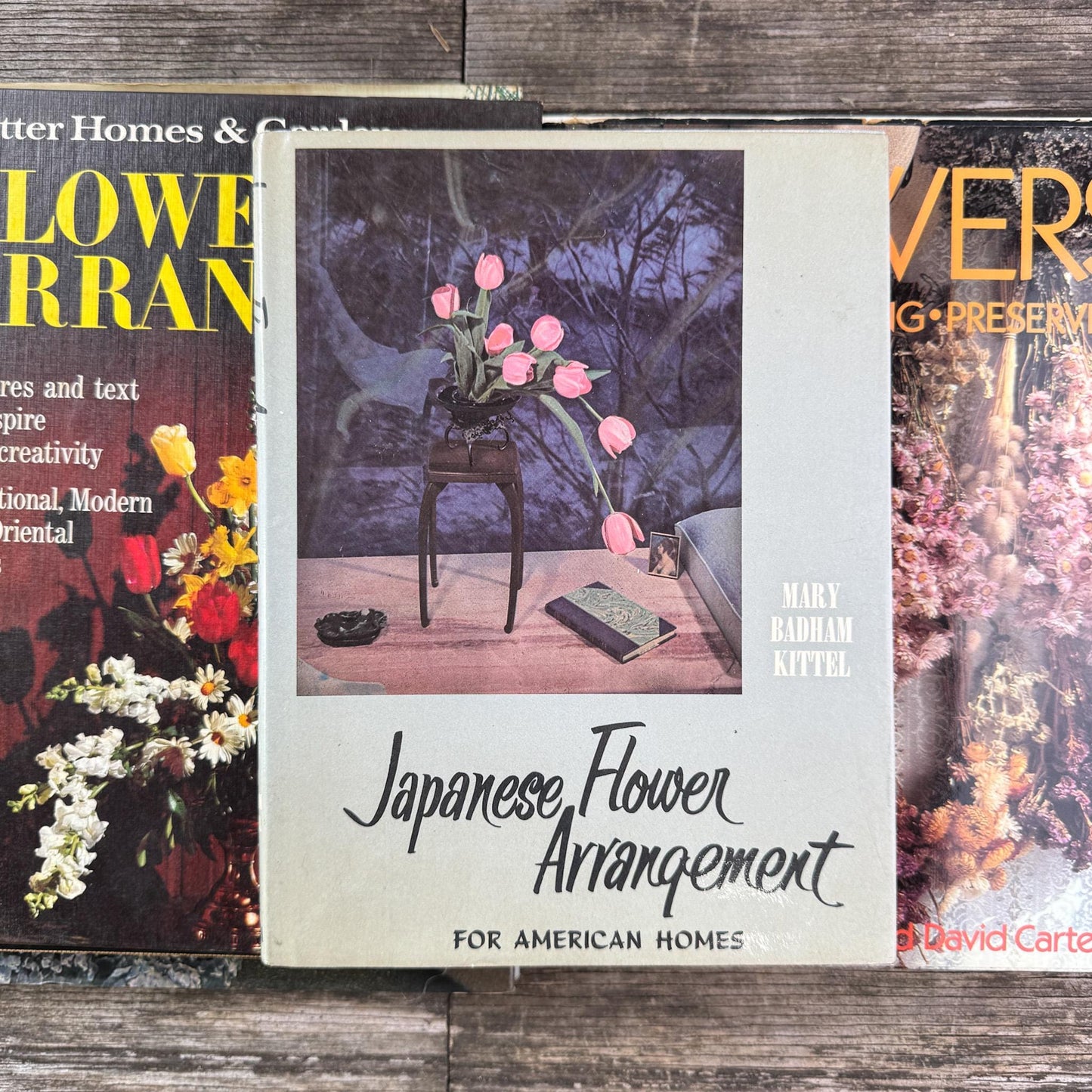 Vintage Flower Arranging Coffee Table Book Bundle for Shelf Styling - Pretty Old Books