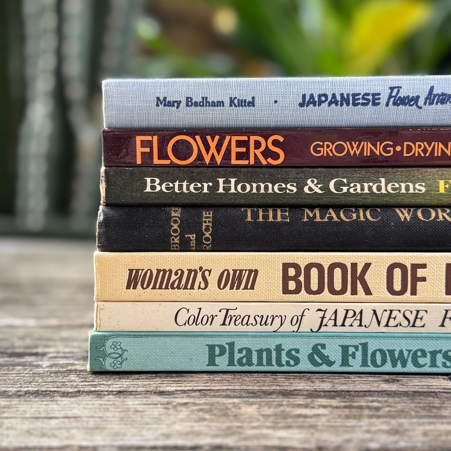 Vintage Flower Arranging Coffee Table Book Bundle for Shelf Styling - Pretty Old Books