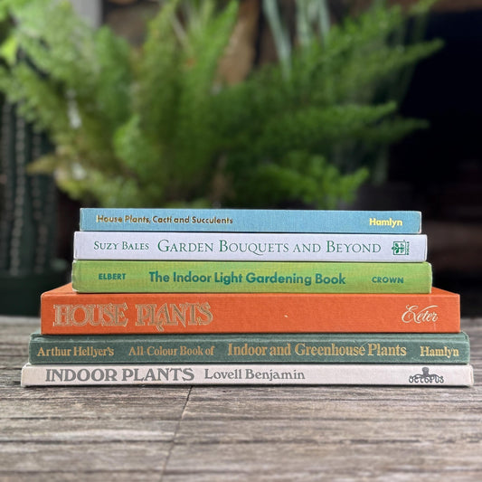 Vintage Gardening and House Plant Themed Coffee Table Book Bundle for Shelf Styling - Pretty Old Books