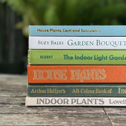 Vintage Gardening and House Plant Themed Coffee Table Book Bundle for Shelf Styling - Pretty Old Books