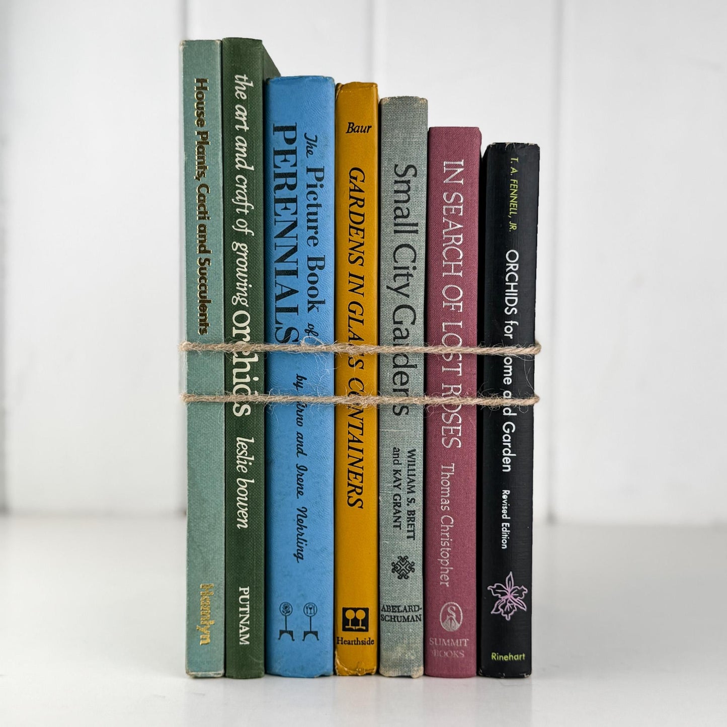 Vintage Gardening Botanical Floral Books in Fun Colors For Gardeners and Decor - Pretty Old Books