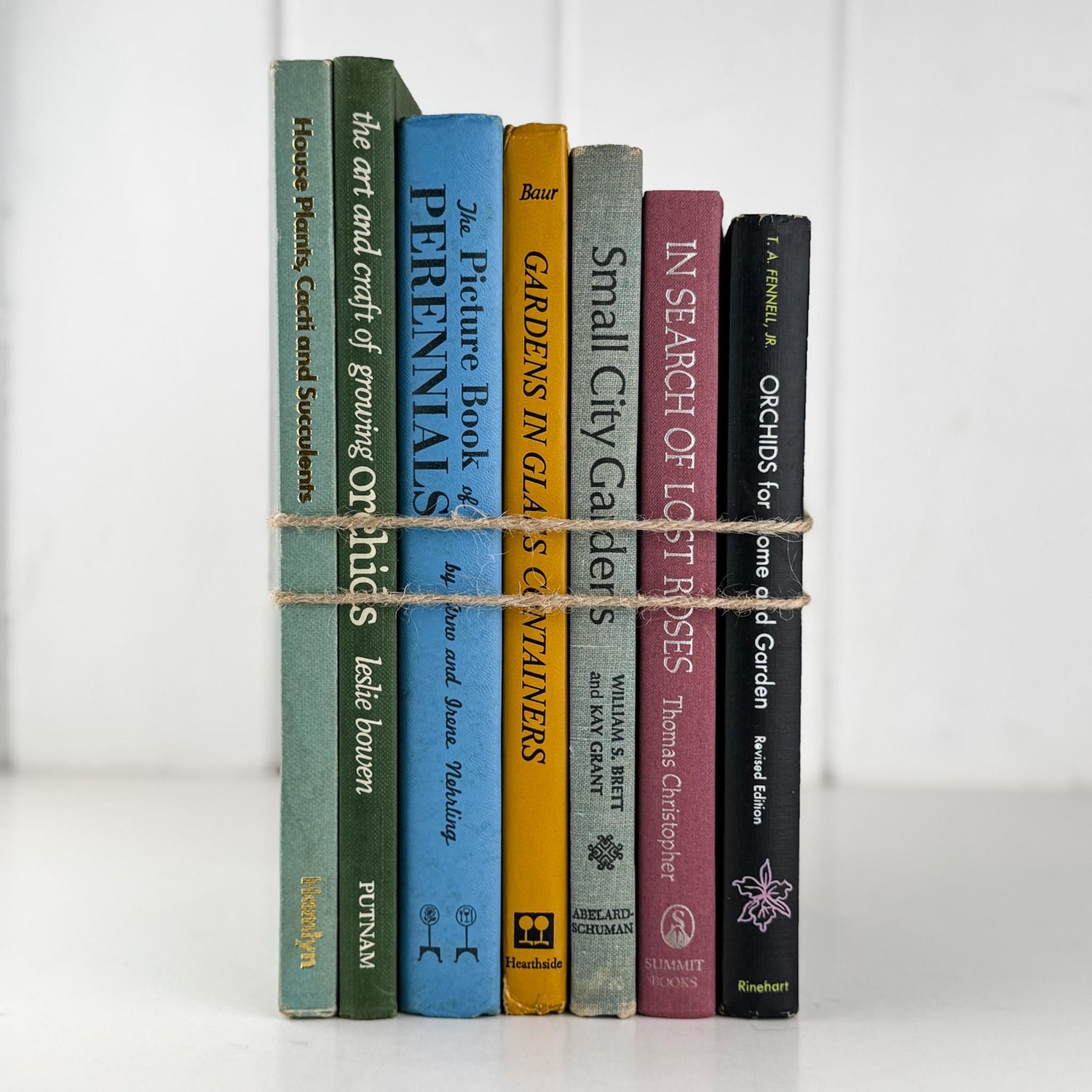 Vintage Gardening Botanical Floral Books in Fun Colors For Gardeners and Decor - Pretty Old Books