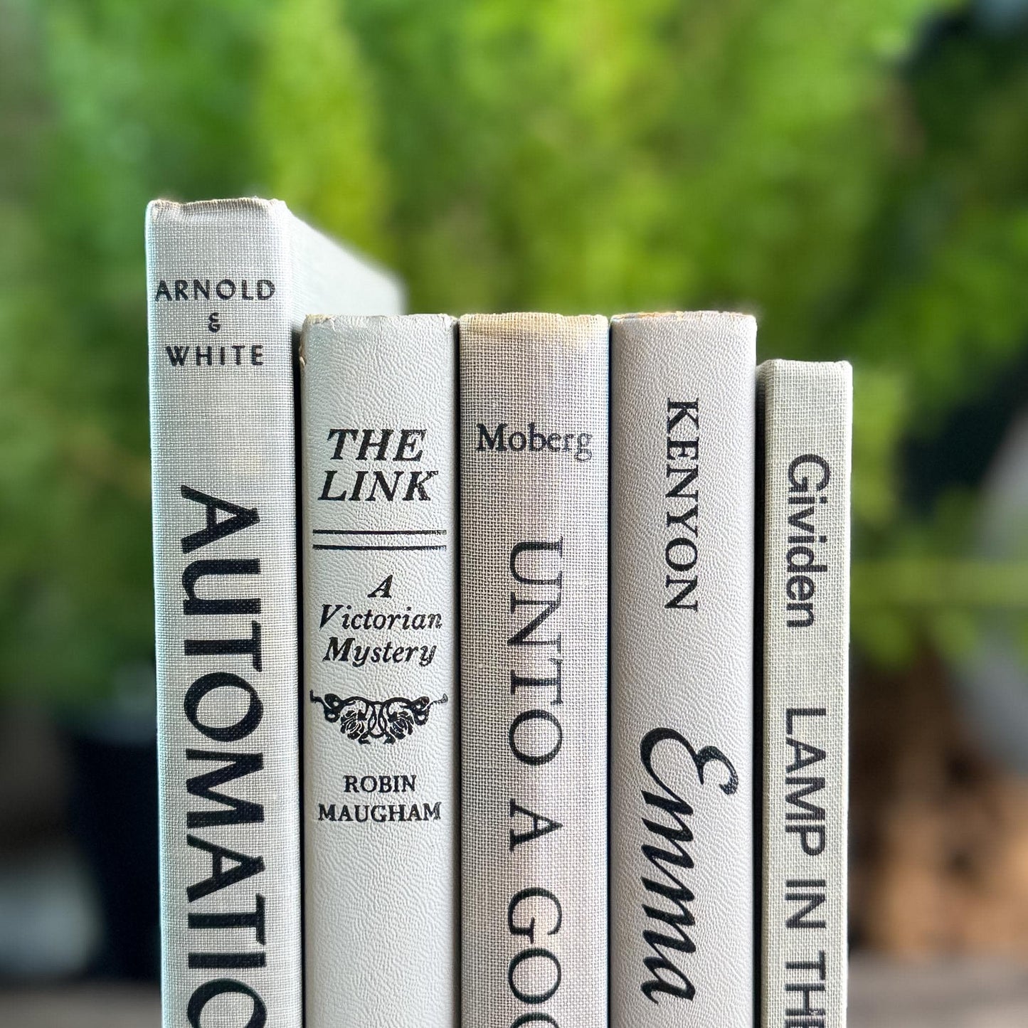 Vintage Gray and Black Book Set For Shelf Styling - Pretty Old Books